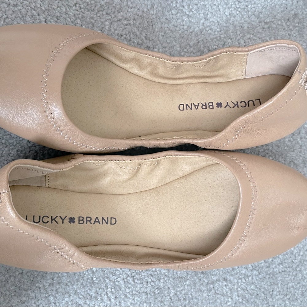 Lucky Brand Leather Ballet Flats - Tan